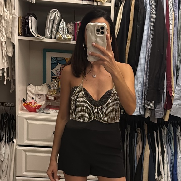 Urban Outfitters Jewerly Rhinestone Metal Bra Size L - Picture 1 of 8